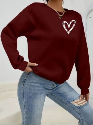 Kadın Uzun Kollu Bisiklet Yaka Viskon Iki Iplik Bluz