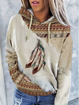 Kadın Uzun Kollu Kapşonlu Bağcıklı şardonlu Dalgıç Bluz