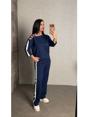 Kadın Uzun Kollu Kolu Tül Yanları şerit Detay odal Ikili Takım