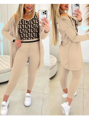 Kadın Uzun Kollu Krep üçlü Takım