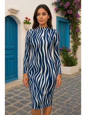 Kadın Uzun Kollu Mikro Midi Elbise