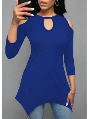 Kadın Uzun Kollu Omuz Ve Göğüs Dekolte Detay Viskon Bluz