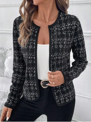 Kadın Uzun Kollu önü Açık şanel Kısa Hırka