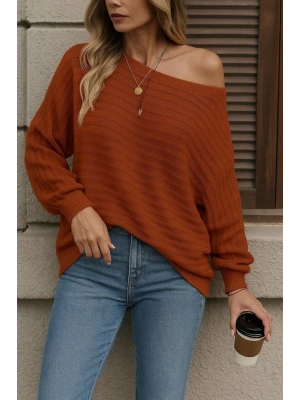 Kadın Uzun Kollu Tek Omuzu Açık Triko Bluz
