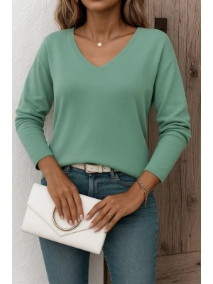 Kadın Uzun Kollu V Yaka Triko Bluz