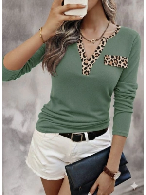 Kadın Uzun Kollu V Yakalı Kaşkorse Bluz