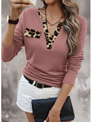 Kadın Uzun Kollu V Yakalı Kaşkorse Bluz