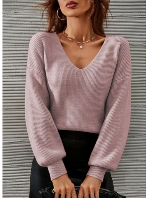 Kadın Uzun Kollu V Yakalı Triko Bluz
