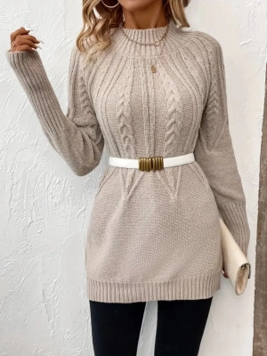 Kadın Uzun Kollu Yarı Balıkçı Yaka Triko Bluz