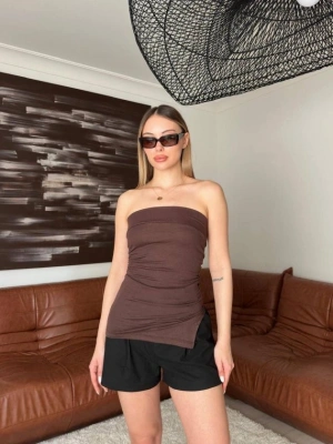 Kadın Yanı Büzgü Detay traplez Bluz