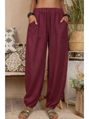 Kadın Yüksek Bel Cep Detaylı Pantolon