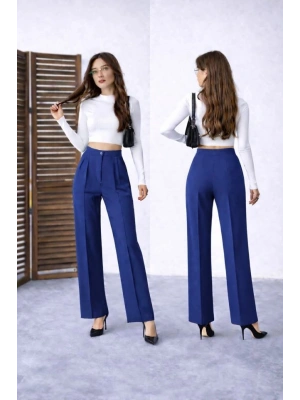 Kadın Yüksek Bel Double Kumaş Palazzo Pantolon