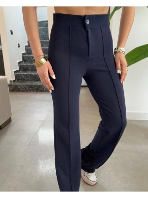 Kadın Yüksek Bel Full Likralı Krep Kumaş Pantolon