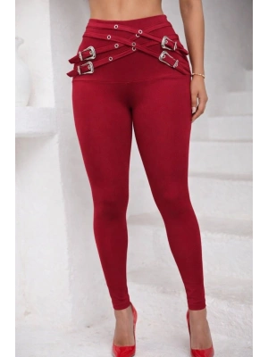 Kadın Yüksek Bel önden çapraz Kuş Göz Detaylı Dalgıç Tayt