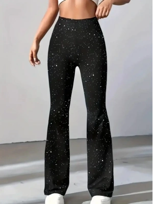 Kadın Yüksek Bel Taşlı Dalgıç Tayt