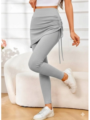 Kadın Yüksek Bel Yandan Büzgülü Alttan Uzun Kaşkorse Tayt Etek