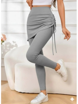 Kadın Yüksek Bel Yandan Büzgülü Alttan Uzun Kaşkorse Tayt Etek