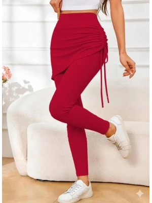 Kadın Yüksek Bel Yandan Büzgülü Alttan Uzun Kaşkorse Tayt Etek