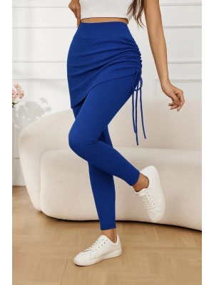 Kadın Yüksek Bel Yandan Büzgülü Alttan Uzun Kaşkorse Tayt Etek