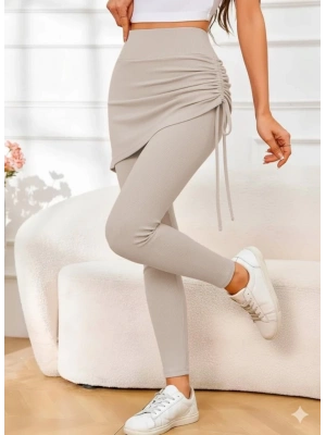 Kadın Yüksek Bel Yandan Büzgülü Alttan Uzun Kaşkorse Tayt Etek