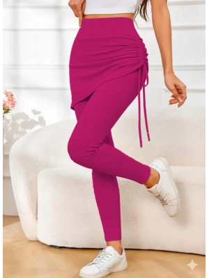 Kadın Yüksek Bel Yandan Büzgülü Alttan Uzun Kaşkorse Tayt Etek