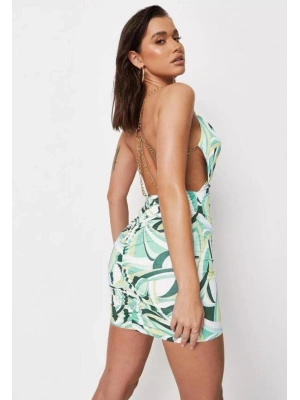 Kadın Zincir Detay Sırt Dekolteli Büzgü Detay Fırsat ürün ini Elbise