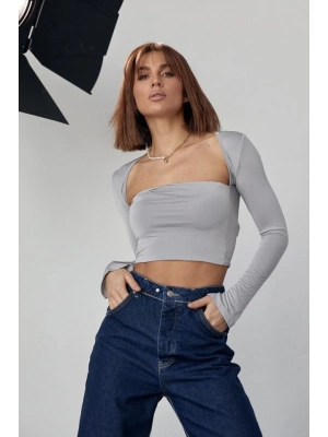 Kara Yaka Uzun Kollu Crop  Taş