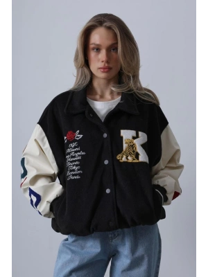 Kaşe Biker Ceket  iyah