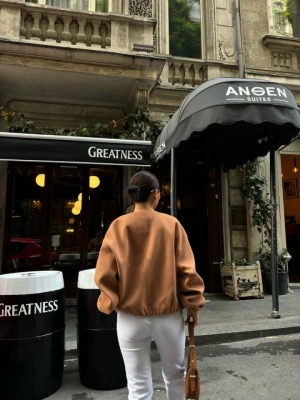 Kaşe Kaşmir Fermuarlı CEKET  Kahve