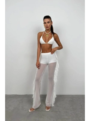 Katlı Transparan Pantolon