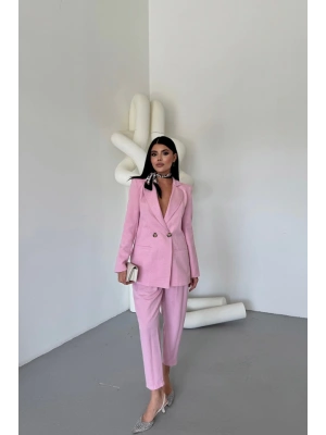 KETEN CEKET  PANTOLON TAKIM  Pembe