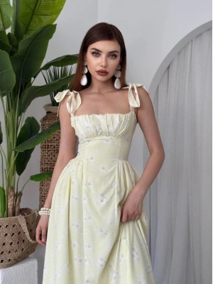 Khalesı Omuz Bağlamalı Elbise