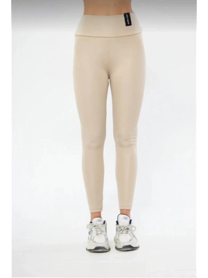 Kışlık Yüksek Bel Toparlayicı Ve Sıkılaştırıcı Likralı Şardonlu Tayt  Bej