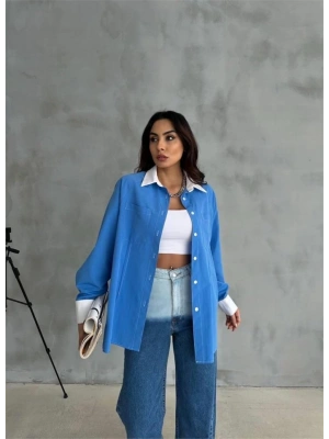 KOL VE ANŞET BEYAZ KAPALI PİLE DETAYLI GÖLEK  avi