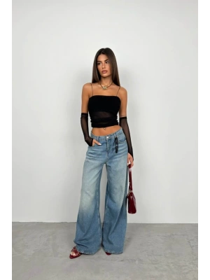 Kolluk Detay Askılı Tül Bluz