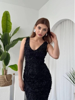 Kren Gül Detaylı Elbise