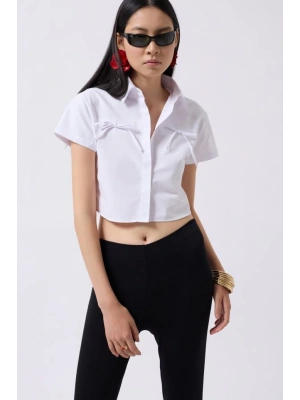 Kurdele Detay Crop Gömlek