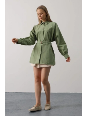 Kuşak Detaylı Tunik Gömlek  Haki