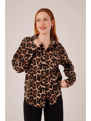 Leopar Desen Rahat Kalıp Gömlek