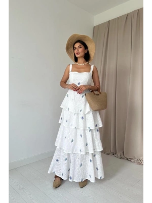 Lila Kat Kat Arkası Bağlamalı Elbise