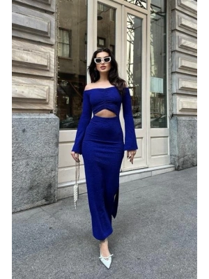 Lita Cut Out Büzgülü Elbise 27158