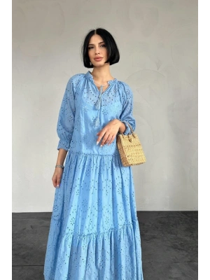 Mavi Dantelli New Elbise