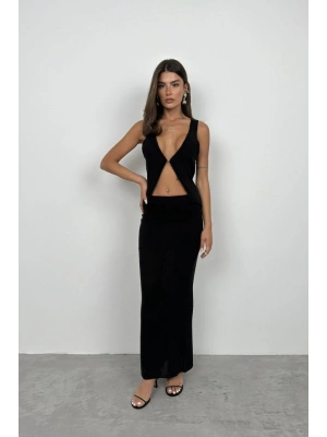 Maxi Boy Dokulu Etek