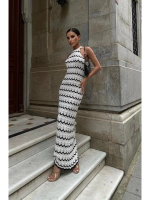 Melina Ajurlu Halter Yaka Elbise 2774