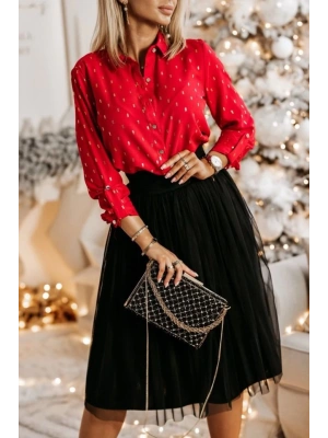 Metal Düğmeli, Apoletli Kol Ve Cep Detay Moskrep Gömlek