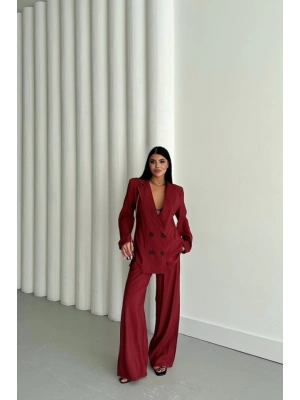 MODA 4 DÜĞME ATARIZ CEKET  PANTOON TAKIM  Bordo