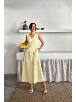 MÜLİN ELBİE OMUZ BÜZGÜ DETAYLI V YAKA KOLUZ ELBİE  arı