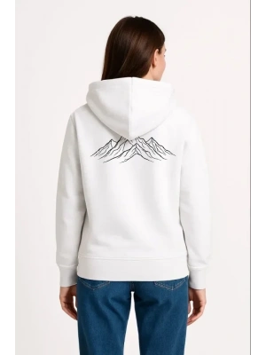 Nihilist Penguen Özel Tasarım Oversize Kapüşonlu weatshirt  Beyaz