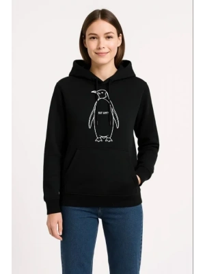 Nihilist Penguen Özel Tasarım Oversize Kapüşonlu weatshirt  iyah