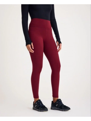 Nonofit Yüksek Bel Düz porcu Tayt  Bordo